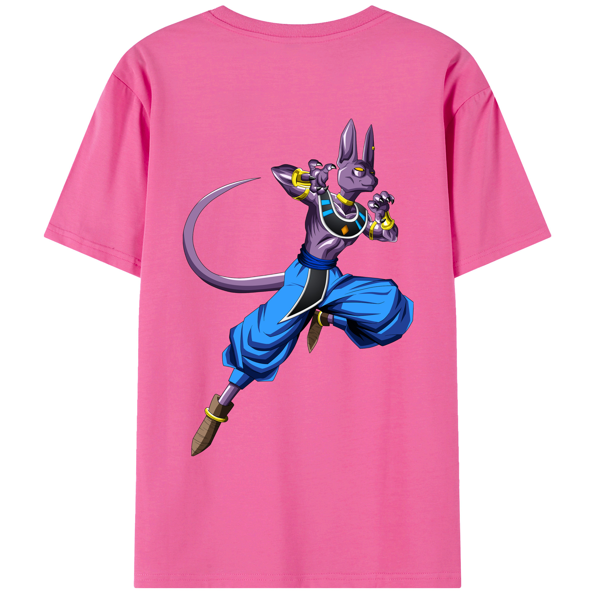 （画像用） ドラゴンボール ビルス 破壊神ビルス DRAGON BALL Beerus Birusu レディース半袖Tシャツ(バックプリント)